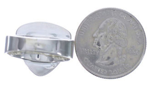 Sterling Silver Turquoise Inlay Heavy Ring Size 8-3/4 PX40402